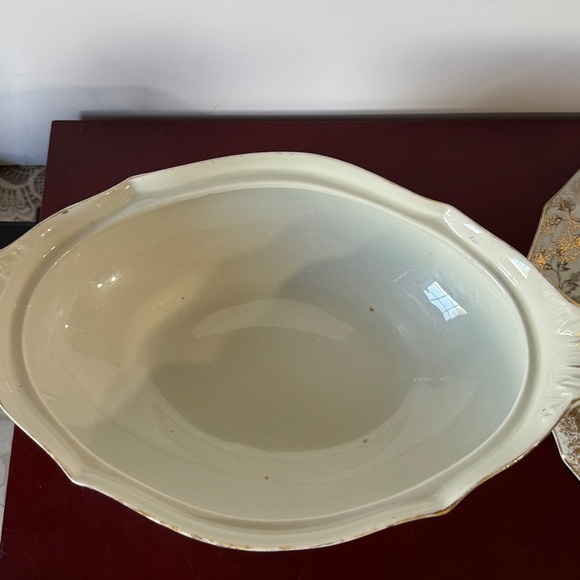 Rare Antique Celia Brown White  Vegetable Tureen  2 Pc. Ceramic Tureen with Lid - Picture 5 of 10